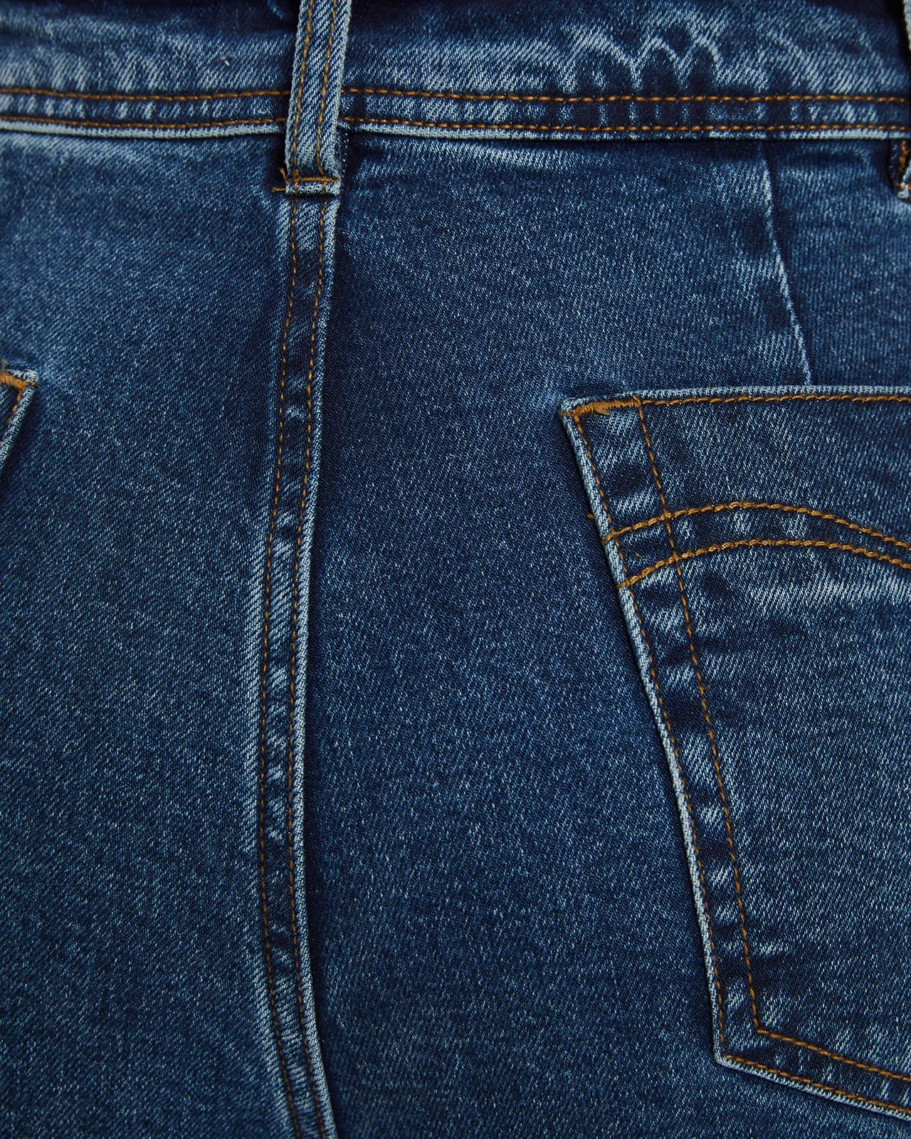 Pantalón denim wide leg de tiro alto