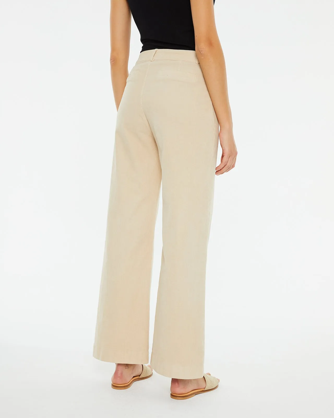 Pantalón largo de pata ancha tejido micropana elástica