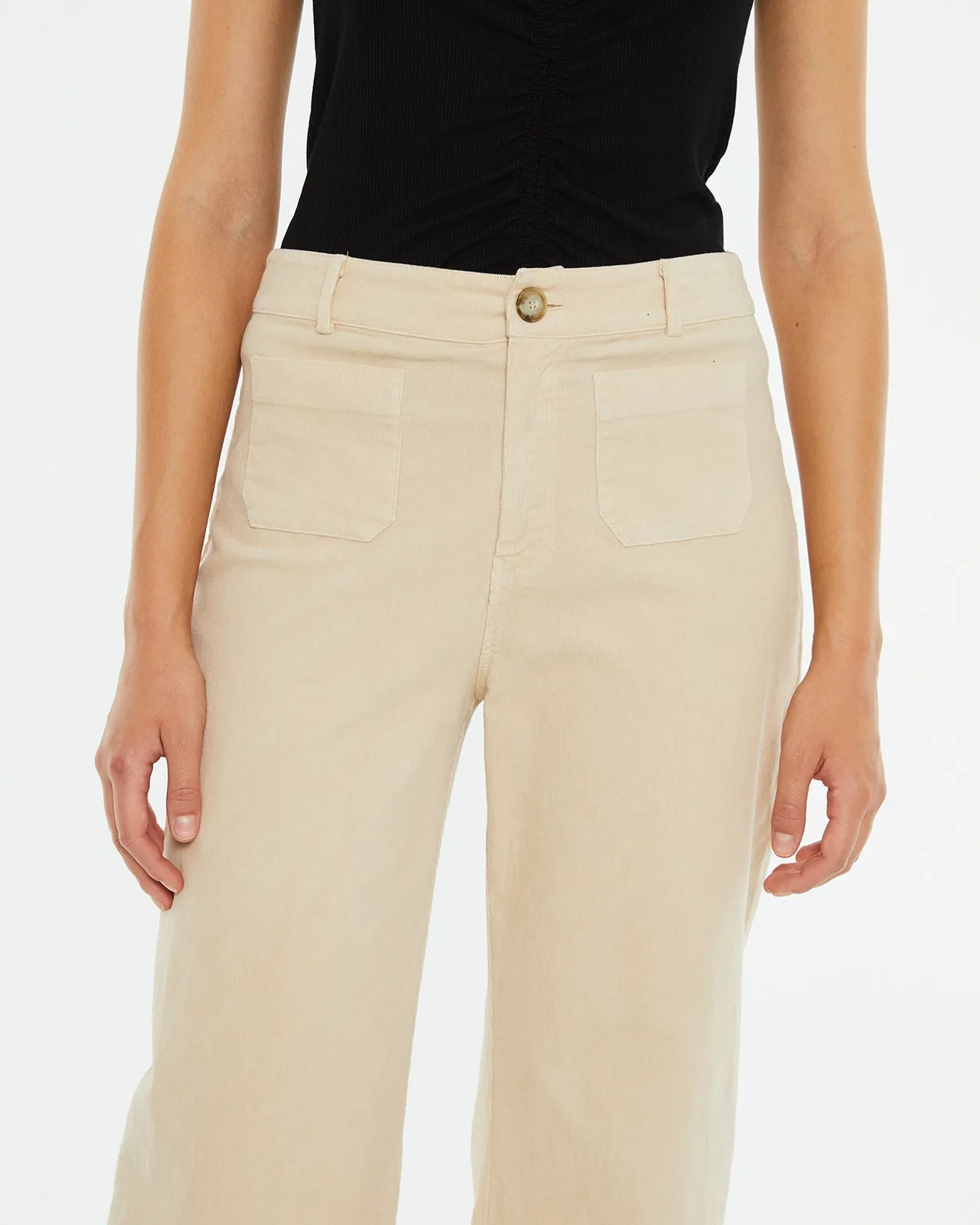 Pantalón largo de pata ancha tejido micropana elástica