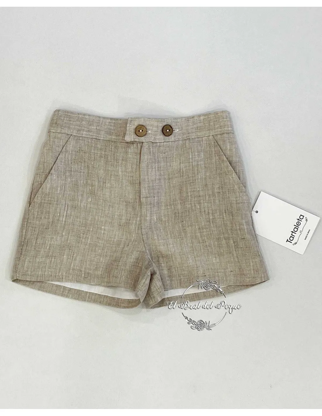 Pantalón Niño Bebé Ceremonia Natural Tartaleta Nico