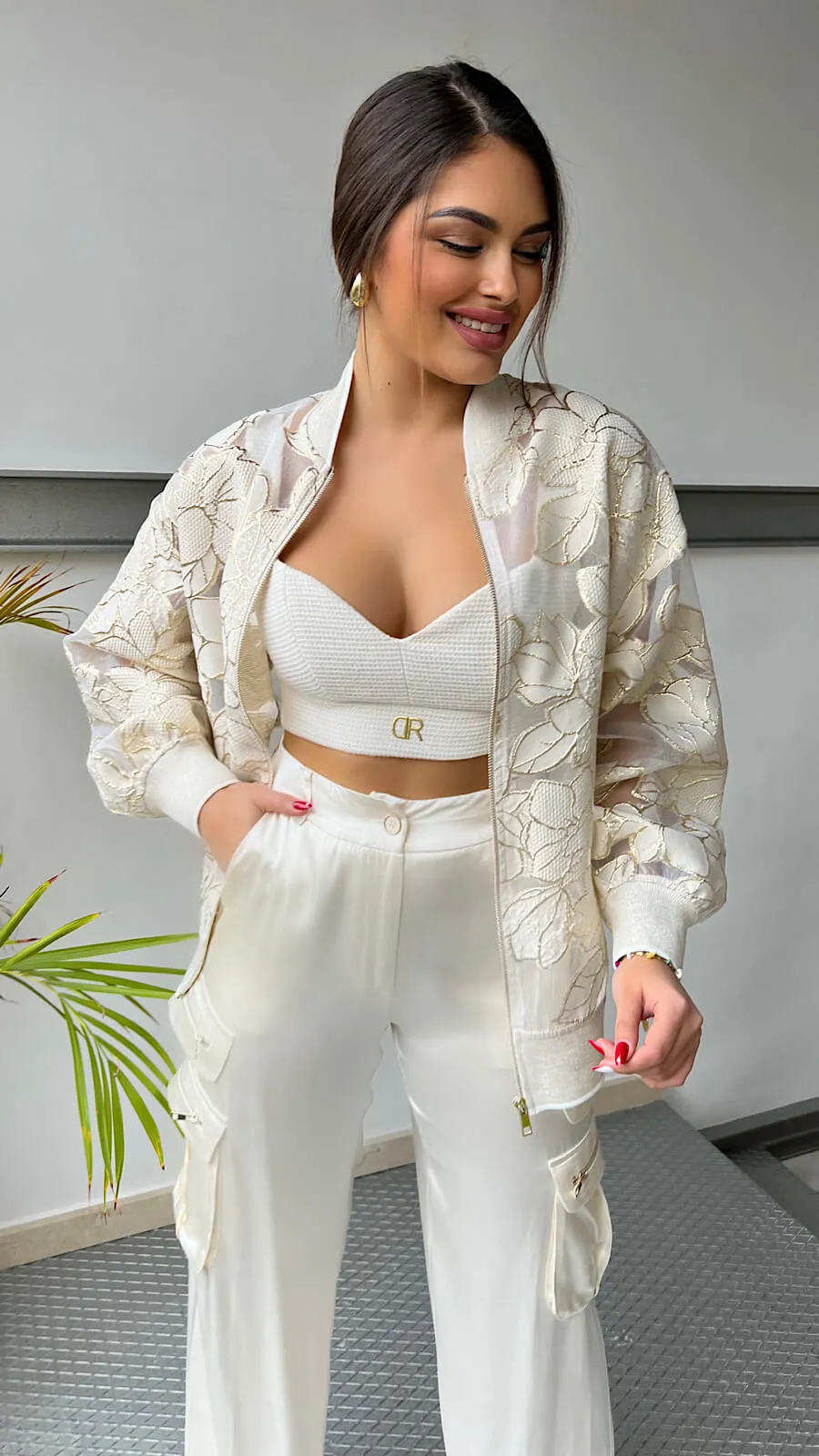 Pantalón Perla Satinado Cargo