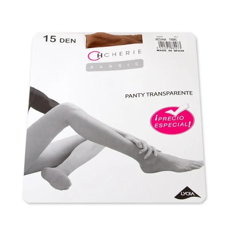 PANTY TRANSPARENTE CON DEMARCACIÓN 15 DENIERS