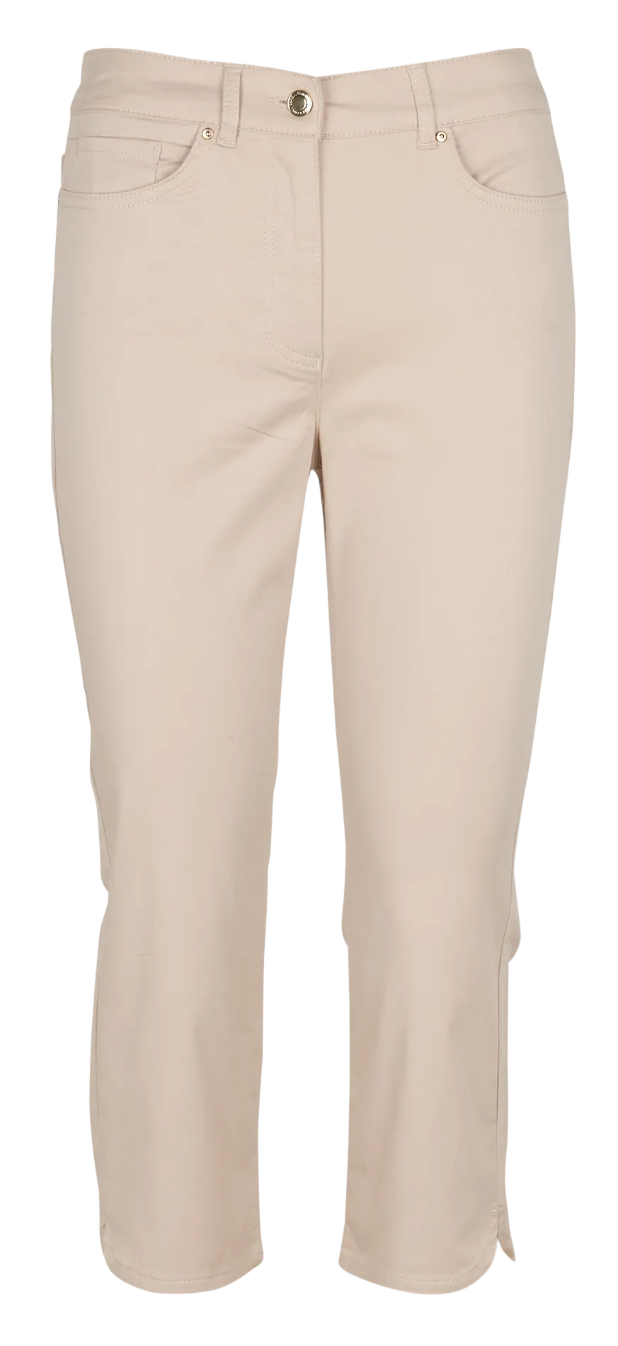 PASON  PANTALóN CAPRI DE ALGODóN ELáSTICO EN BEIGE
