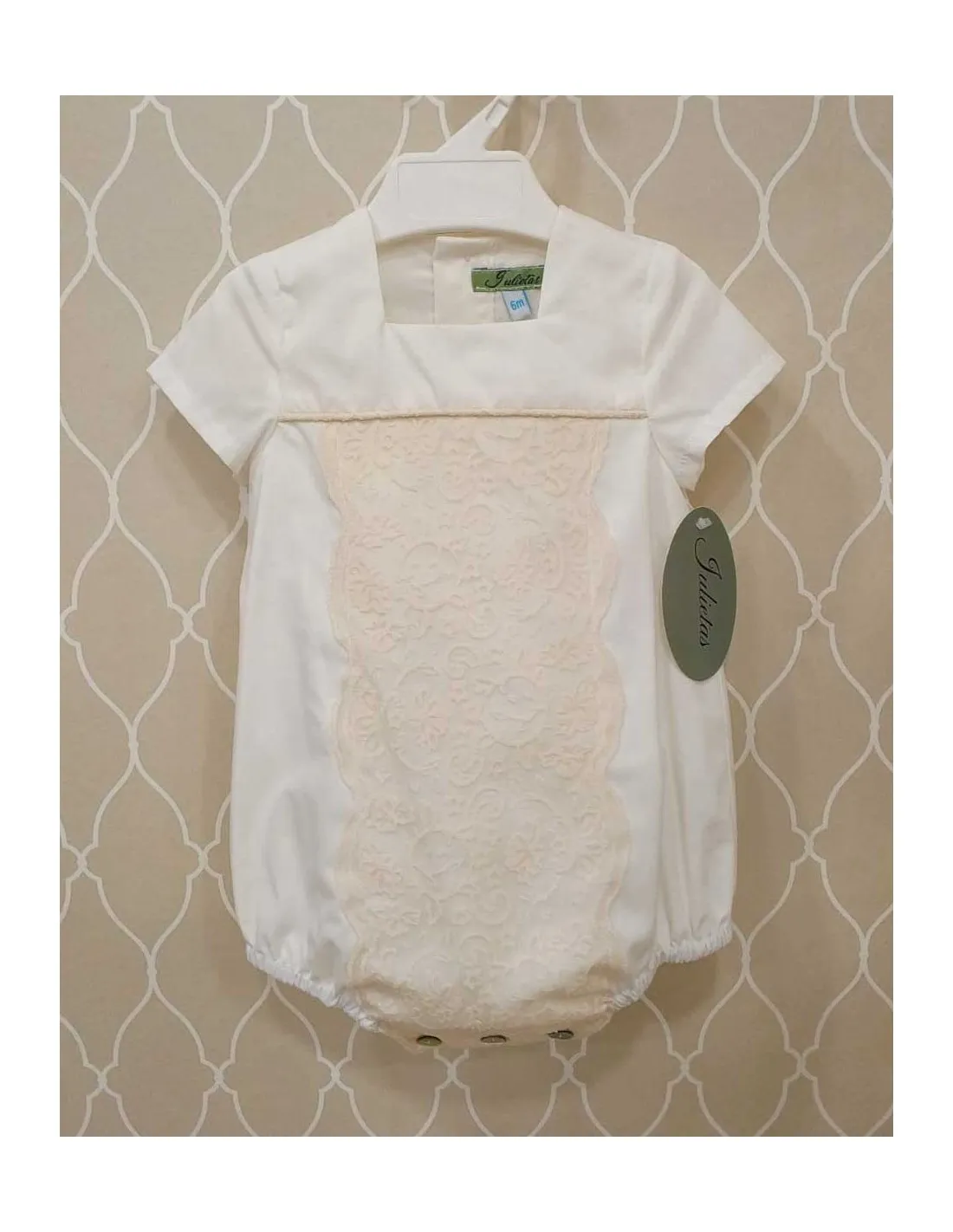 Pelele Bebé Ceremonia Crudo Julietas Moda Infantil