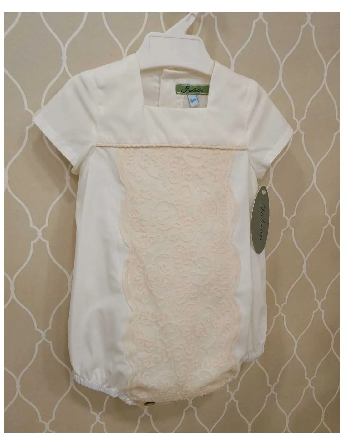 Pelele Bebé Ceremonia Crudo Julietas Moda Infantil