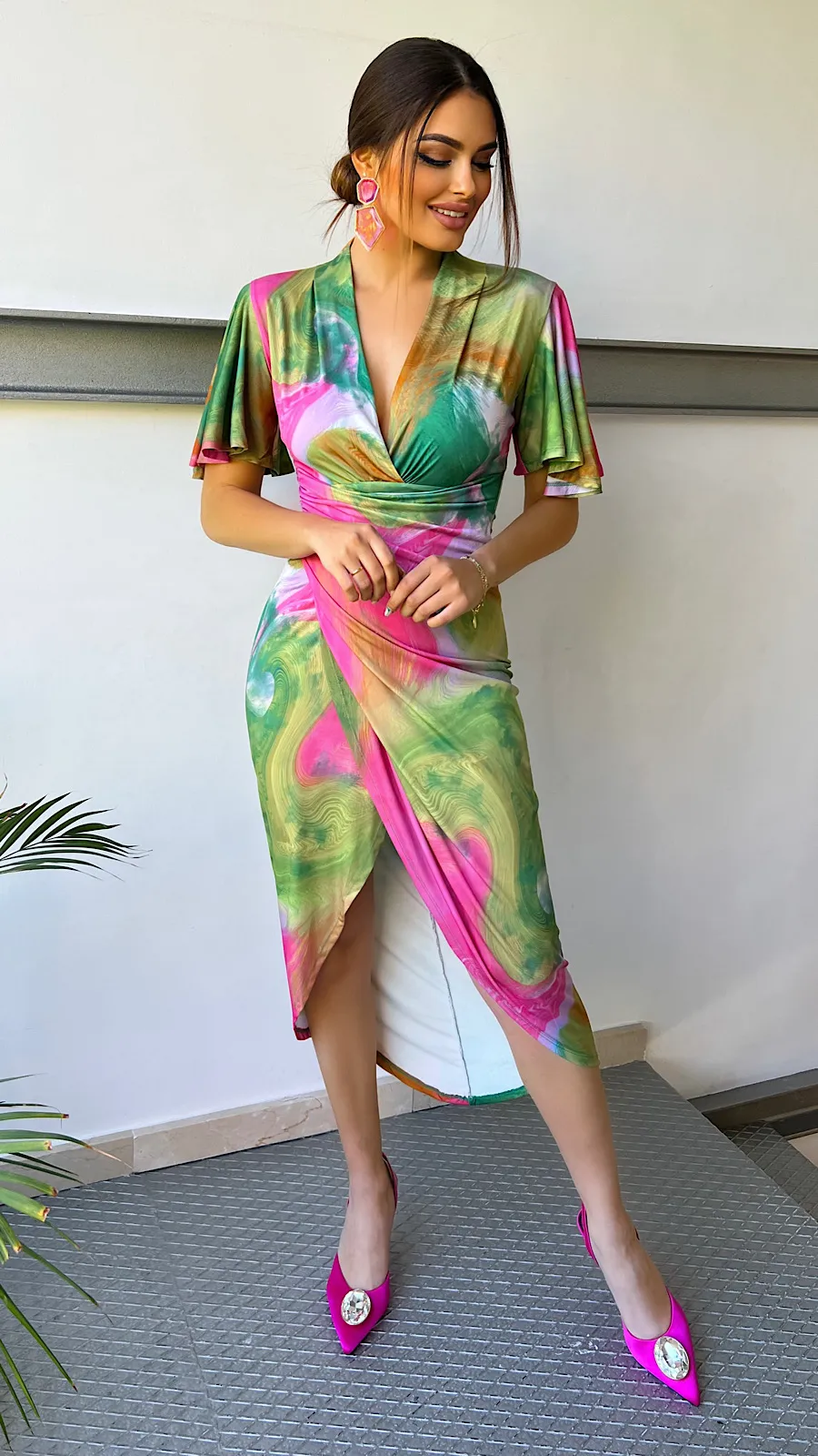 Pendiente Rosa Maxi