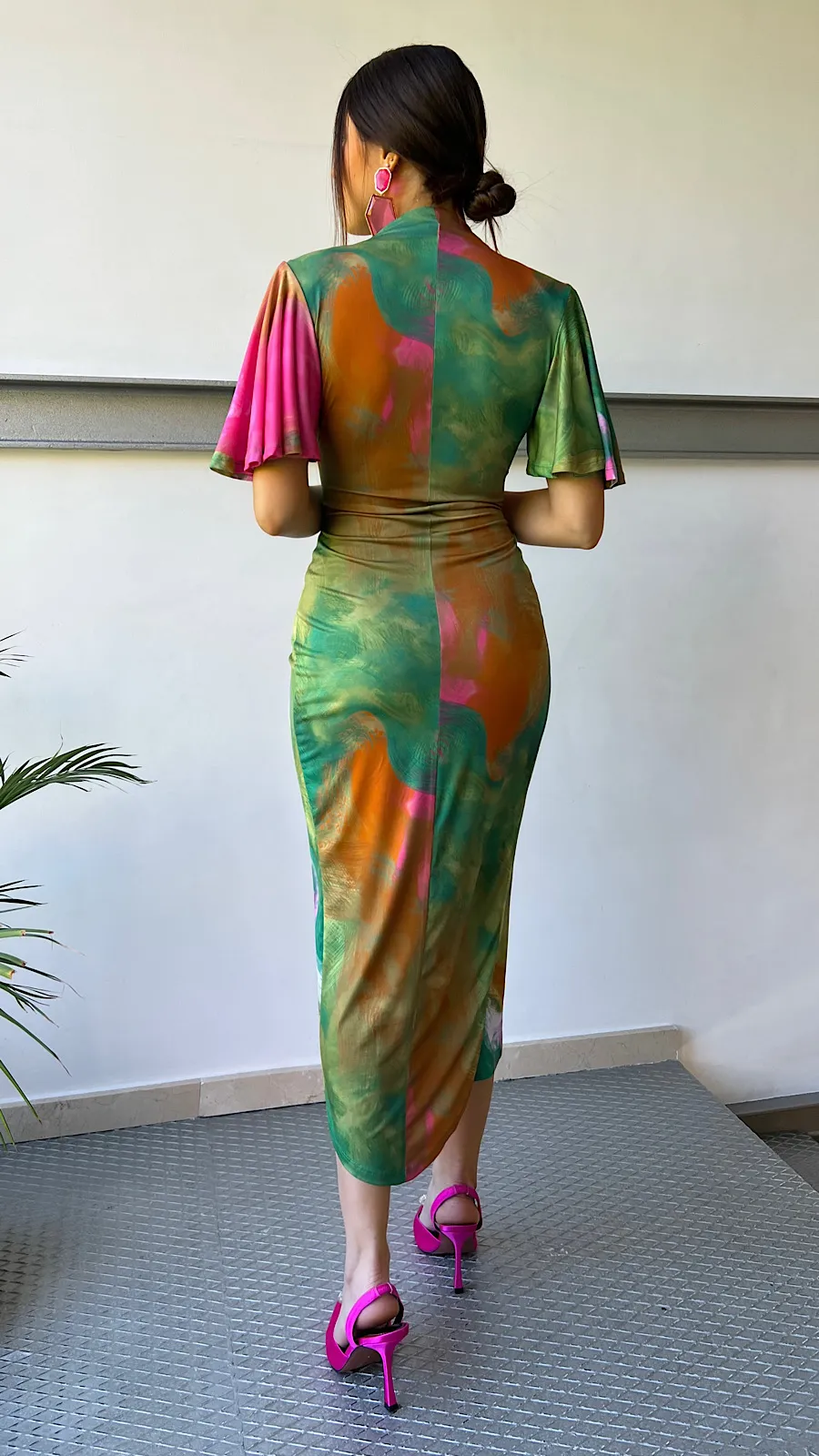 Pendiente Rosa Maxi