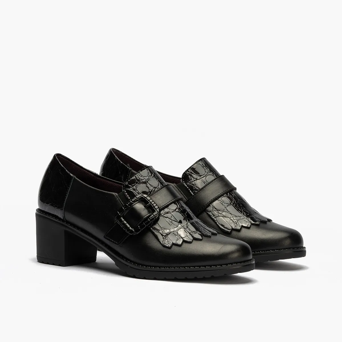Pitillos zapato abotinado tacón mujer negro P5332