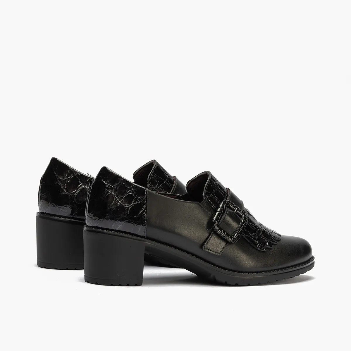 Pitillos zapato abotinado tacón mujer negro P5332