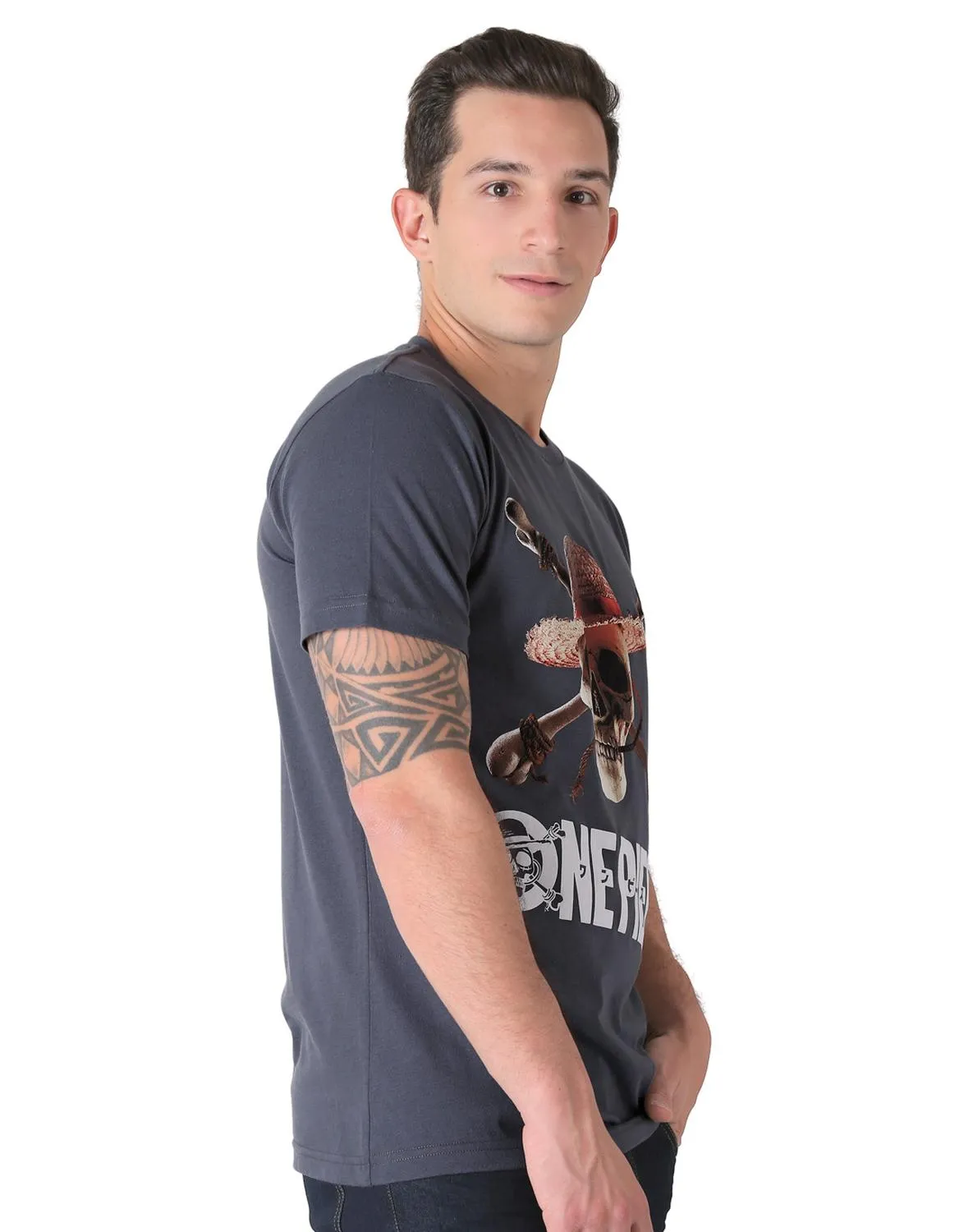 Playera Hombre Moda Camiseta Gris Anime 58204816