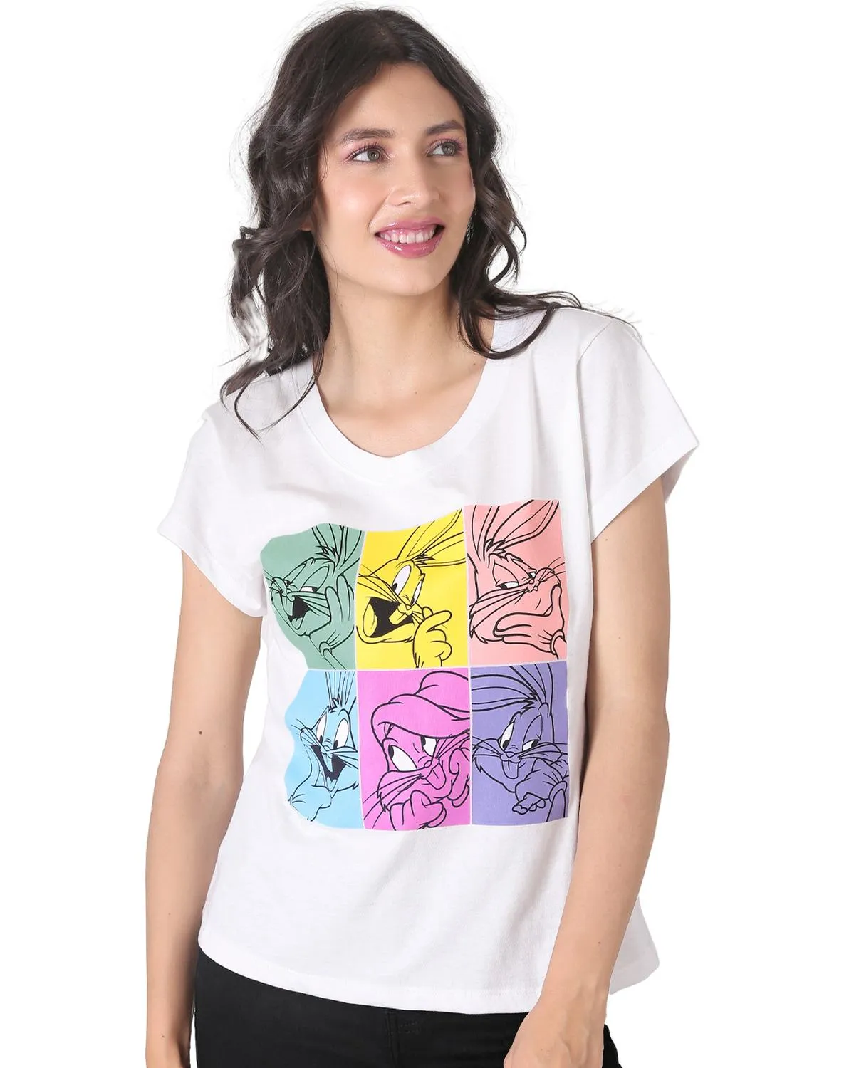 Playera Mujer Moda Camiseta Blanco Warner Bros 58204802