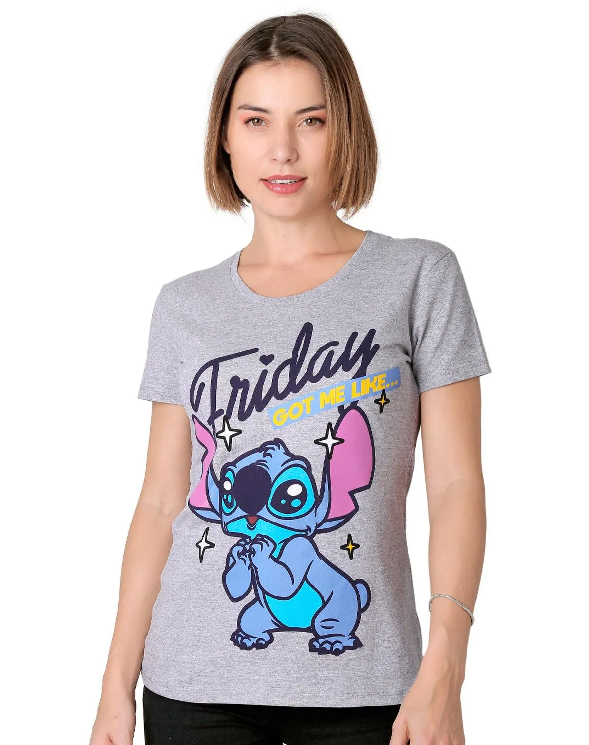 Playera Mujer Moda Camiseta Gris Disney 56505063