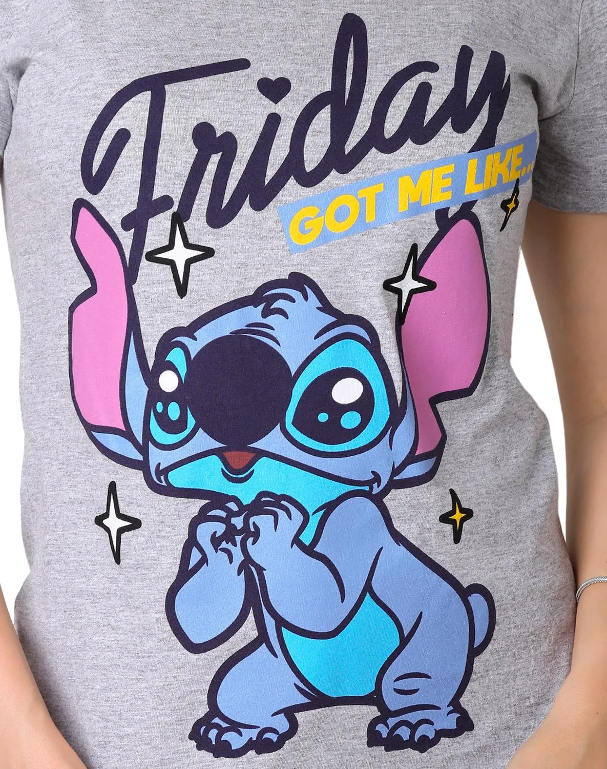 Playera Mujer Moda Camiseta Gris Disney 56505063