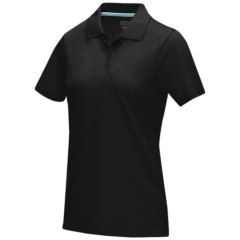 Polo orgánico GOTS de manga corta para mujer 'Graphite'