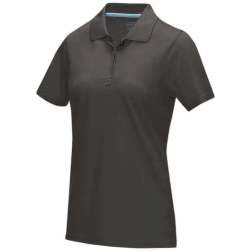 Polo orgánico GOTS de manga corta para mujer 'Graphite'
