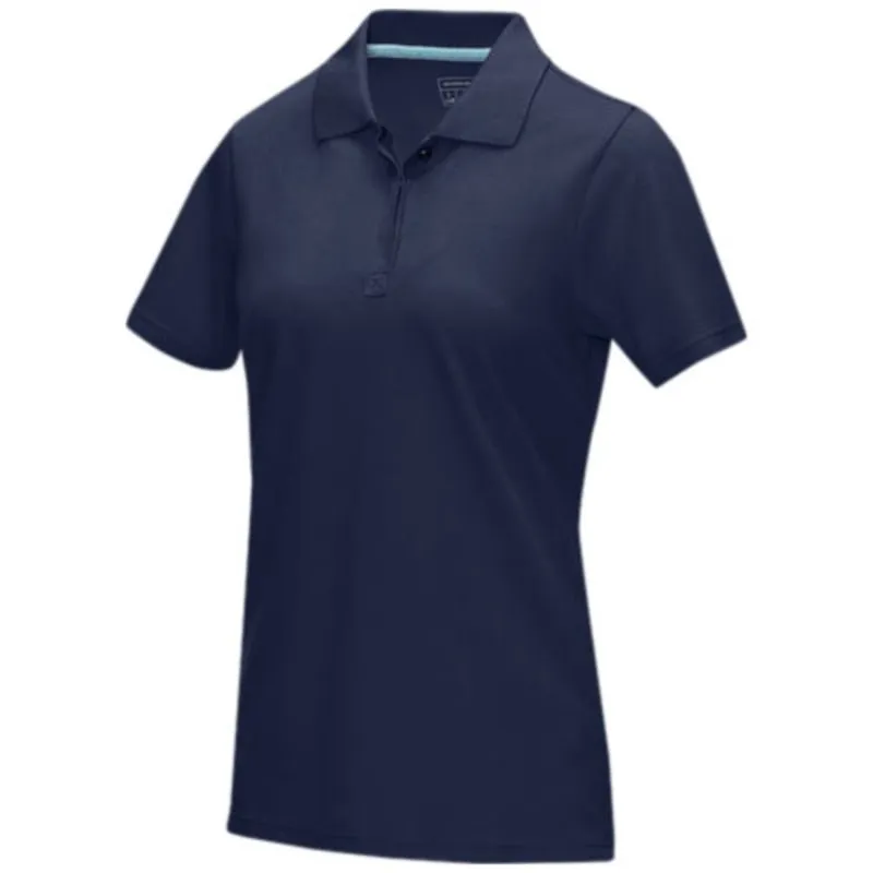 Polo orgánico GOTS de manga corta para mujer 'Graphite'