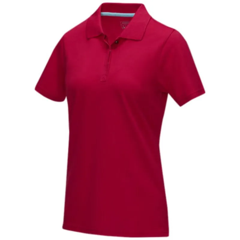Polo orgánico GOTS de manga corta para mujer 'Graphite'