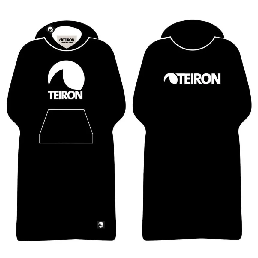 Poncho Teiron Unisex En Negro Y Blanco 