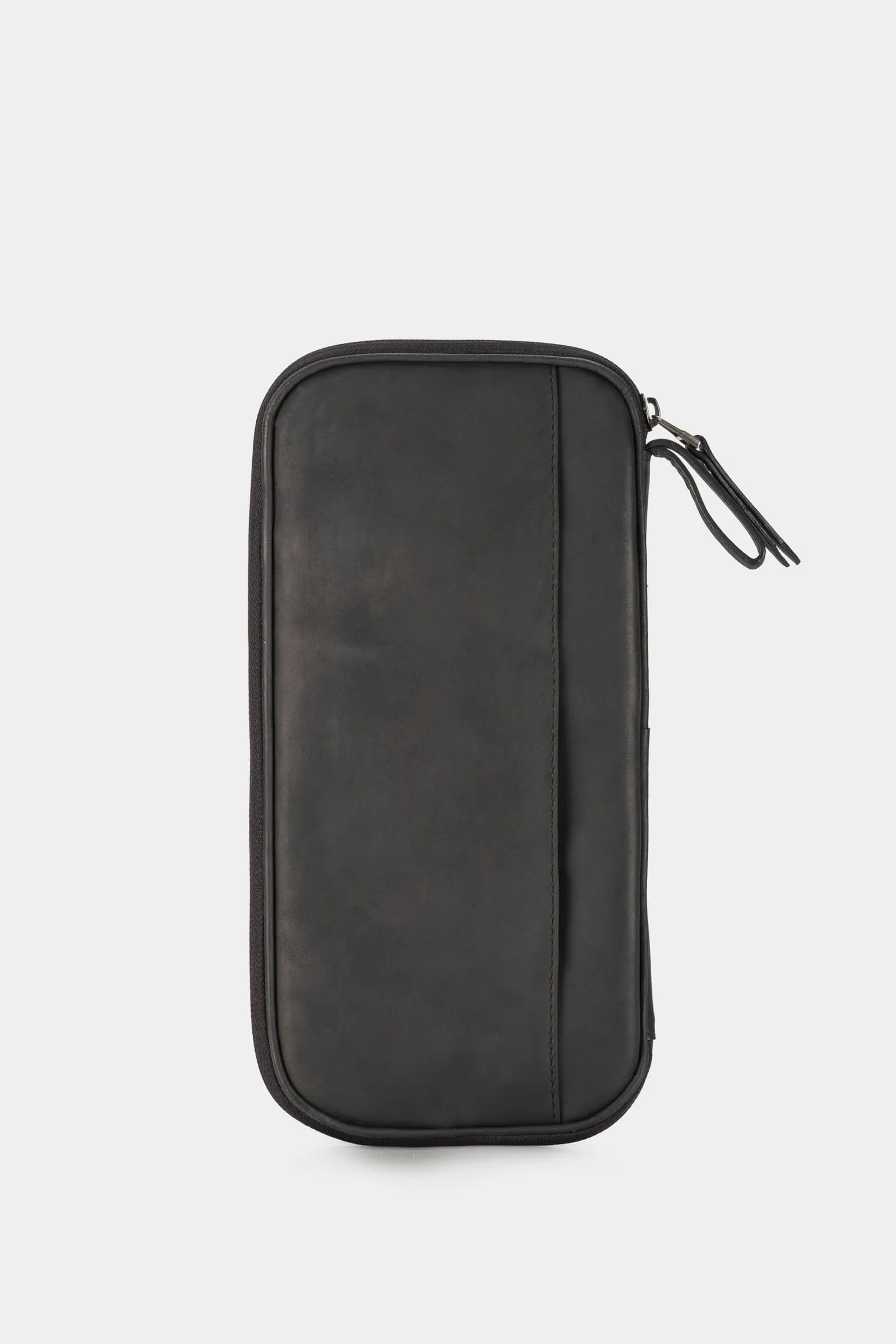 Porta pasaporte de cuero para hombre ibis Negro