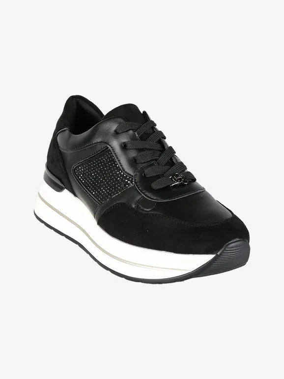 Queen Helena Zapatillas de mujer con pedrería y plataforma.