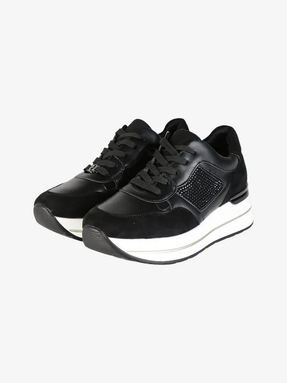 Queen Helena Zapatillas de mujer con pedrería y plataforma.