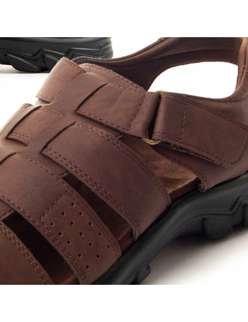 Sandalia De Piel Para Hombre  Montevita  Sarandal7  87235 Marrón