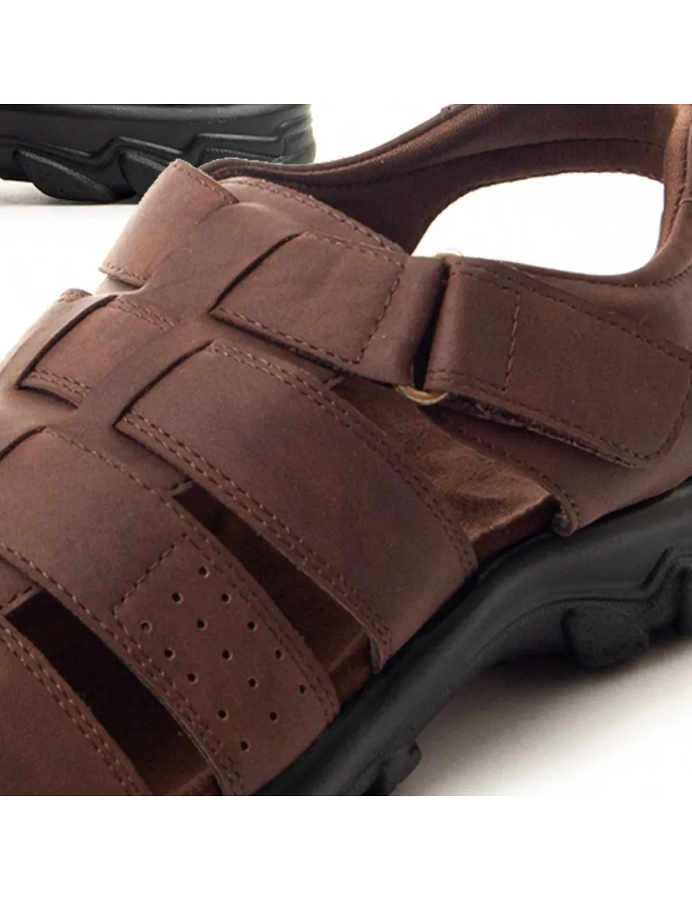 Sandalia De Piel Para Hombre  Montevita  Sarandal7  87235 Marrón