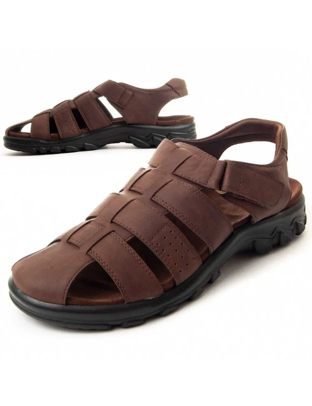 Sandalia De Piel Para Hombre  Montevita  Sarandal7  87235 Marrón