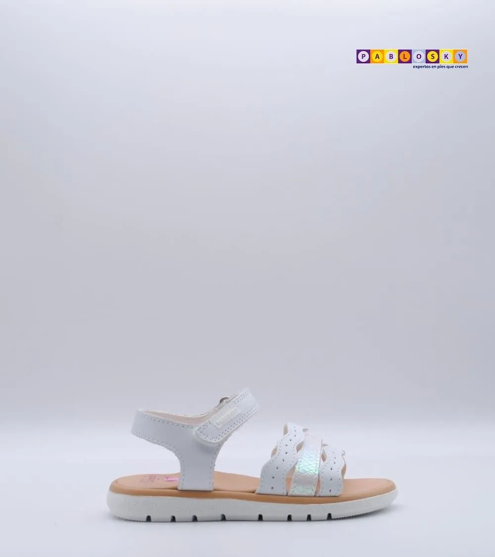 SANDALIA PABLOSKY NIÑA ONDULADO BLANCO