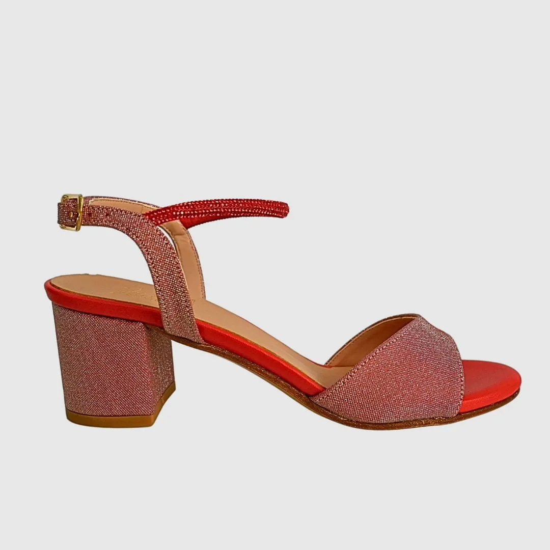 Sandalia roja con brillantes | Joel A7586