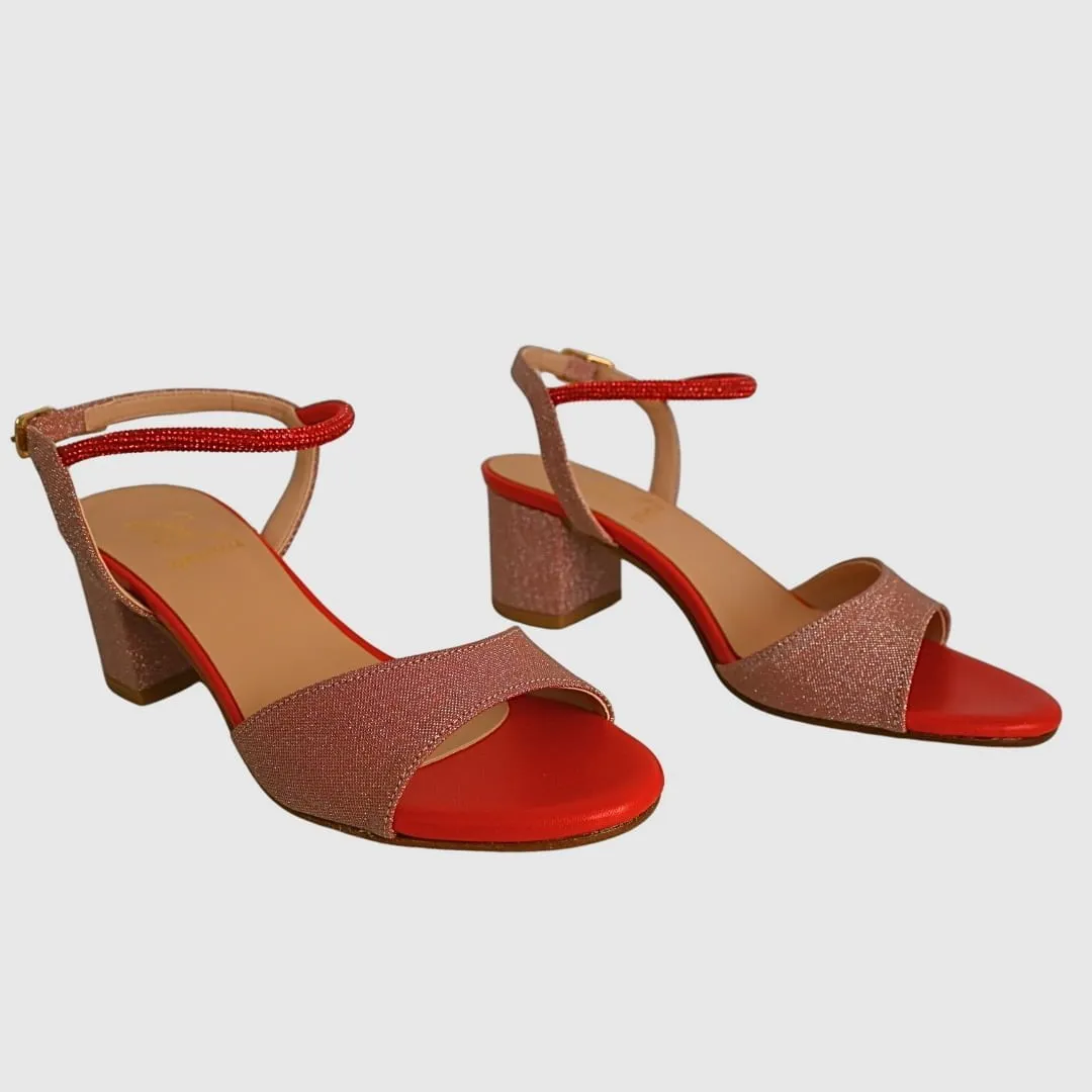Sandalia roja con brillantes | Joel A7586