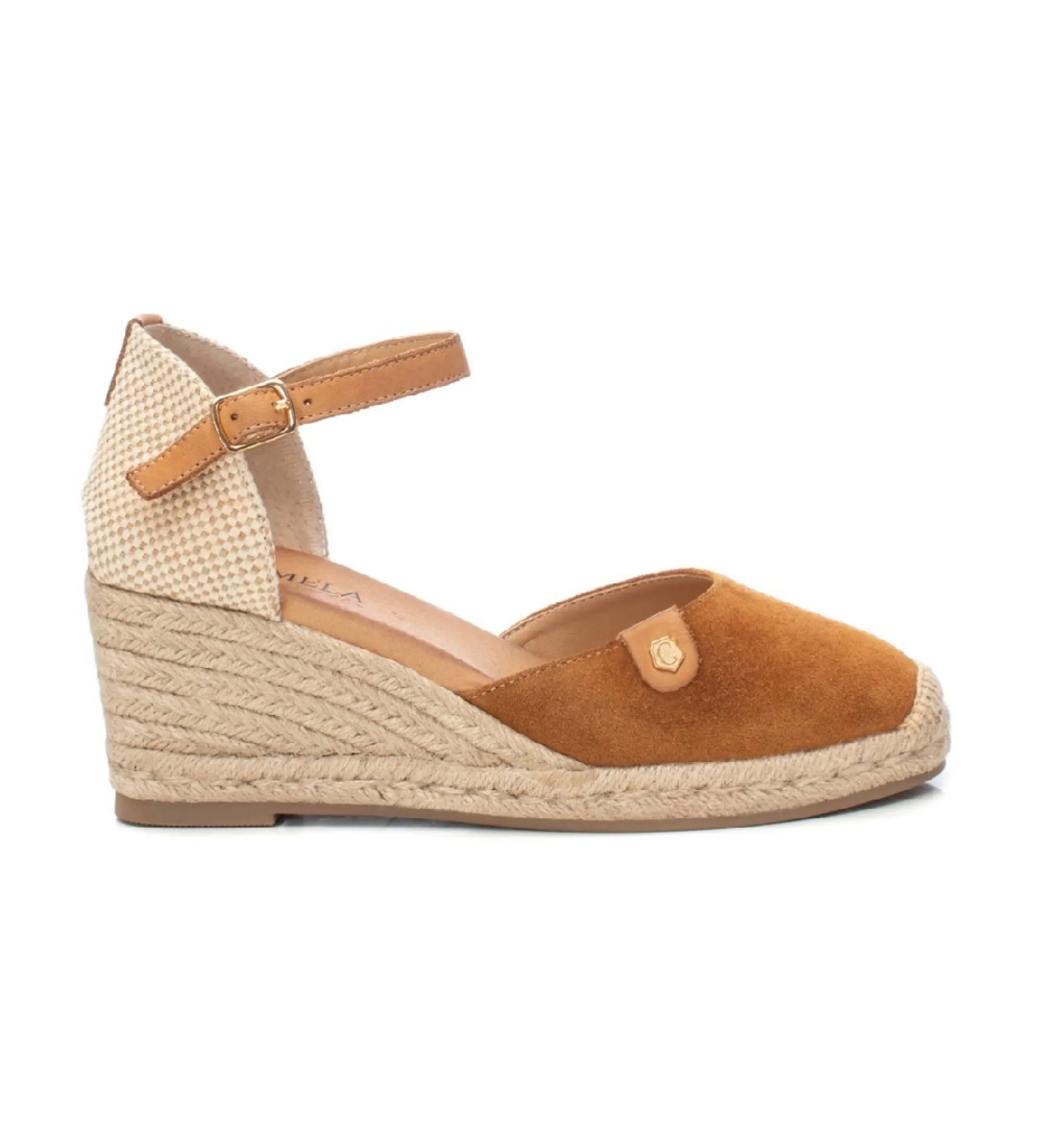 SANDALIAS DE PIEL 161618 MARRóN ALTURA CUñA 7CM