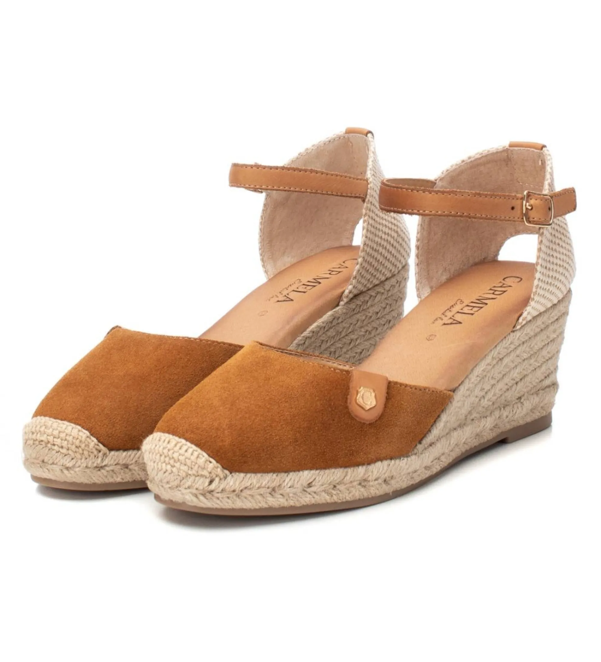 SANDALIAS DE PIEL 161618 MARRóN ALTURA CUñA 7CM