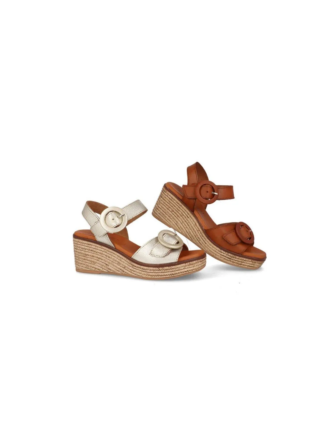 Sandalias mujer piel hebillas