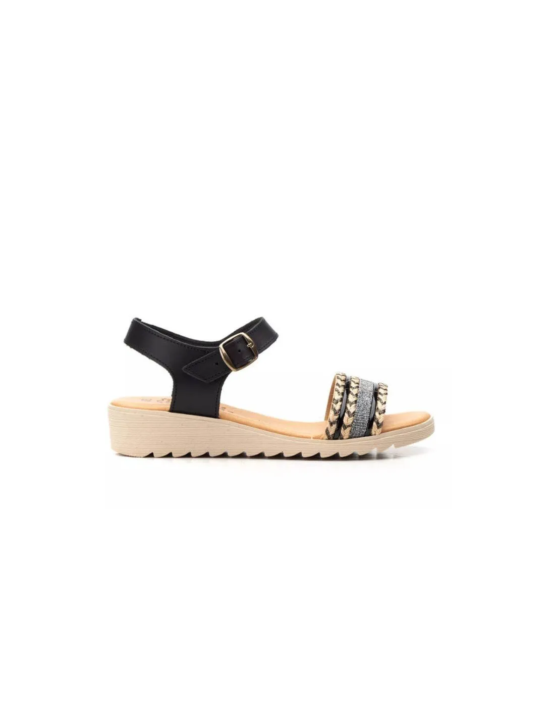 Sandalias piel negras cómodas