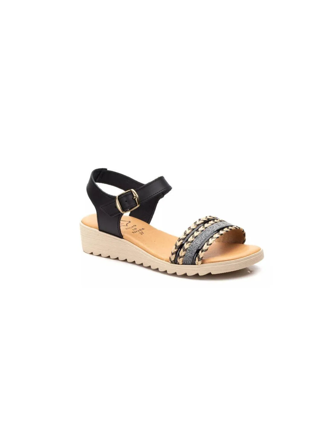 Sandalias piel negras cómodas