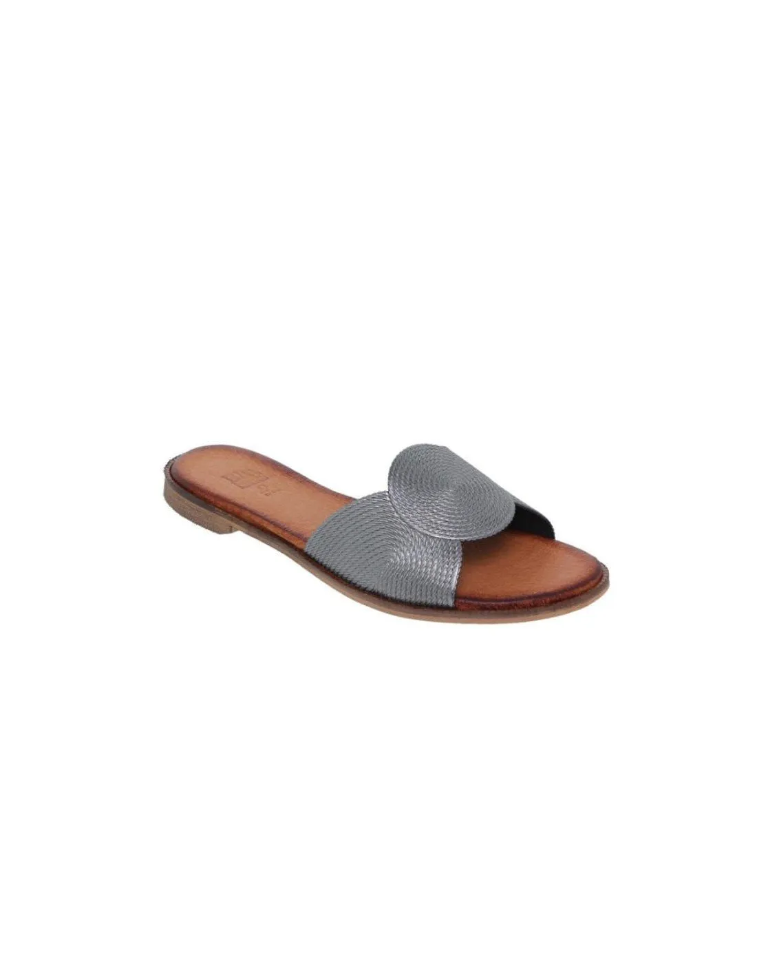 Sandalias Planas Cómodas Piel Plomo