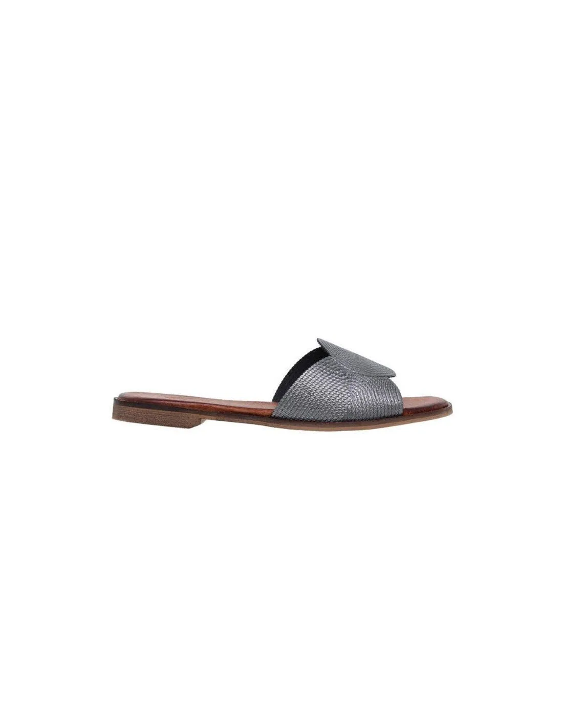 Sandalias Planas Cómodas Piel Plomo