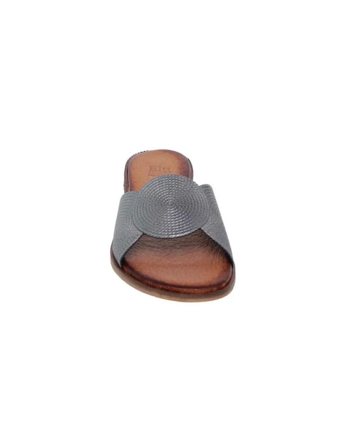 Sandalias Planas Cómodas Piel Plomo