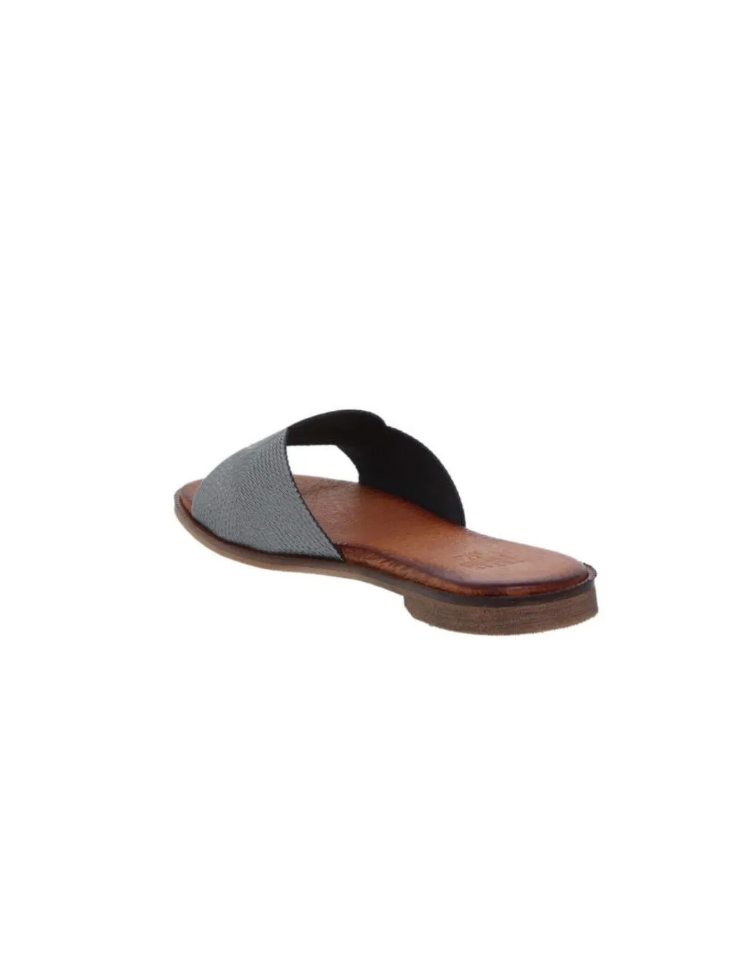 Sandalias Planas Cómodas Piel Plomo