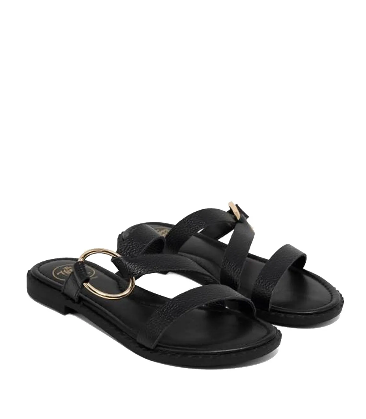 SANDALIAS PLANAS DE PIEL NEGRO THE HAPPY MONK MENORCA 009