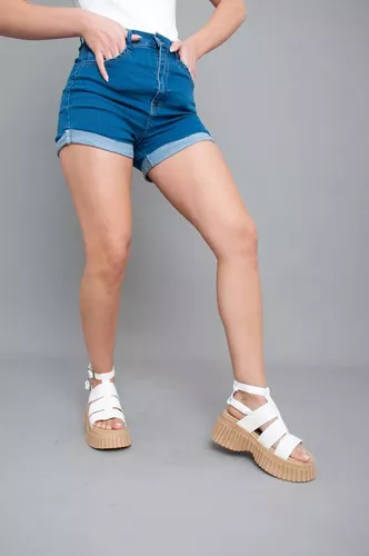 SANDALIAS PLATAFORMA ALTA CóMODA LIVIANA MODA BLANCO ART830