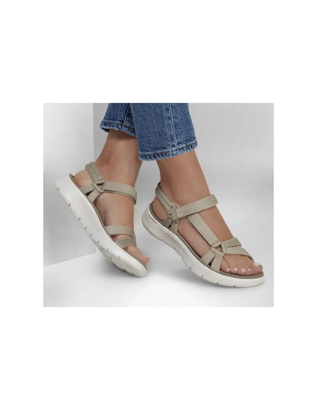 Sandalias Skechers Go Walk Flex Sandal Sublime Mujer Marrón