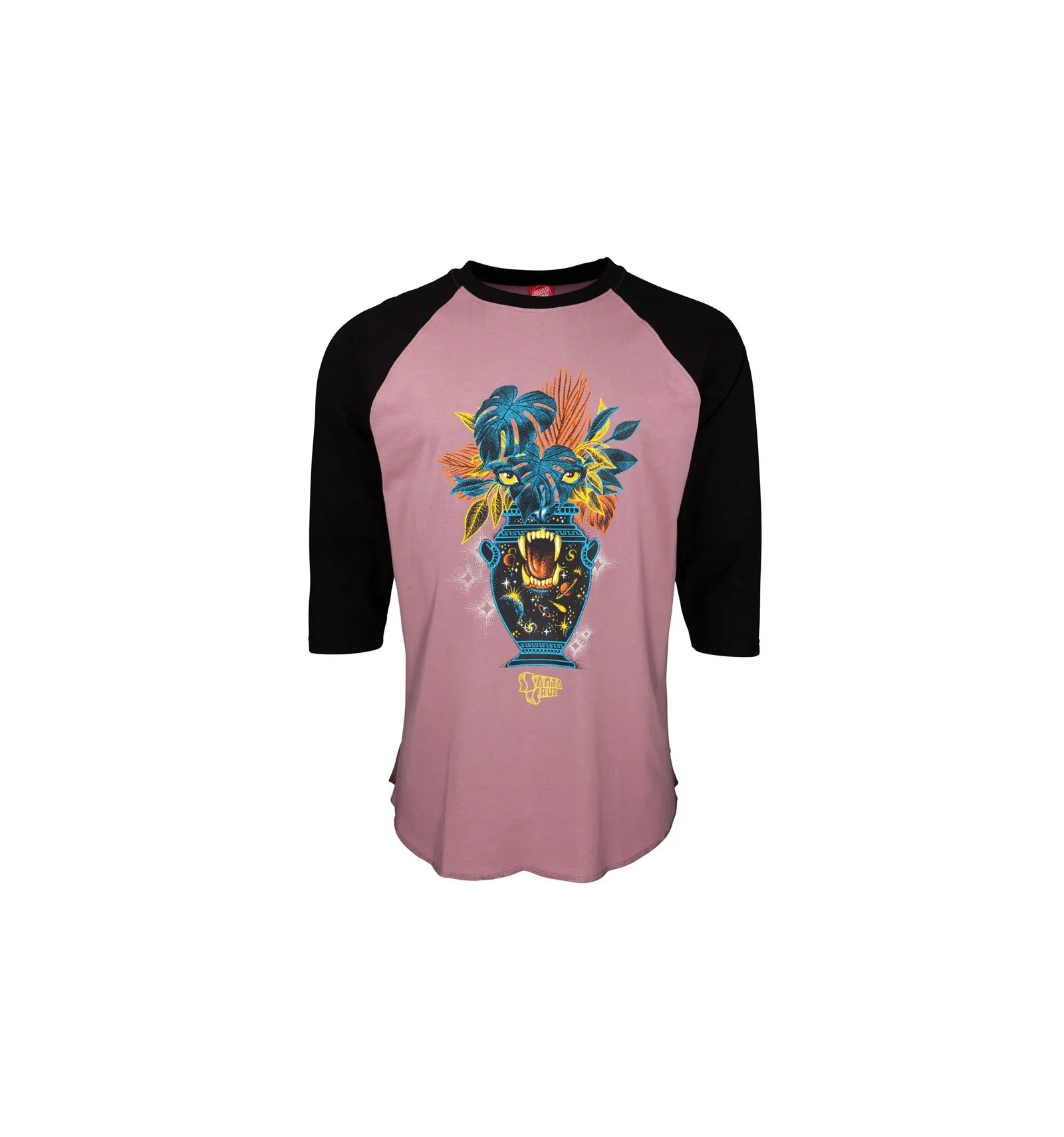 SANTA CRUZ TEE ASTA COSMIC EYES BASEBALL BLACK/WASHED GRAPE