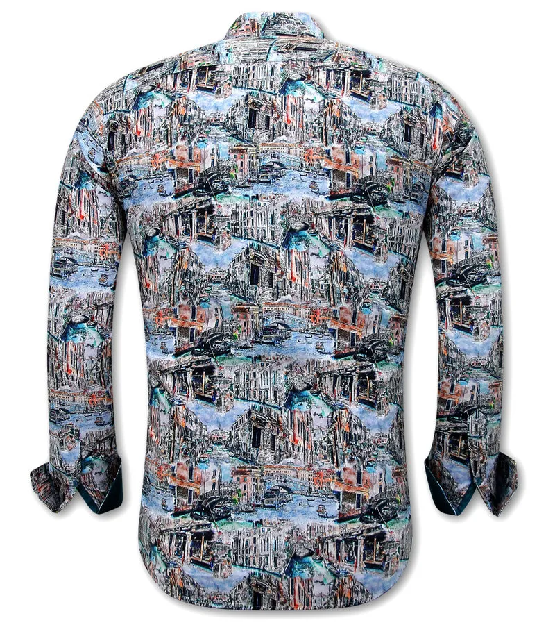 SLIM FIT PINTURA CAMISAS HOMBRE  3117  VERDE