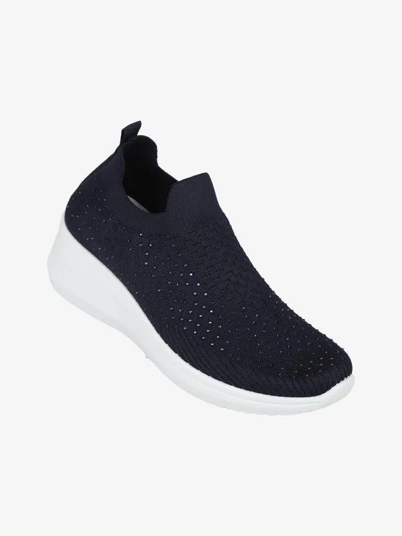 SOLADA ZAPATILLAS SLIPON DE MUJER CON CUñA Y STRASS