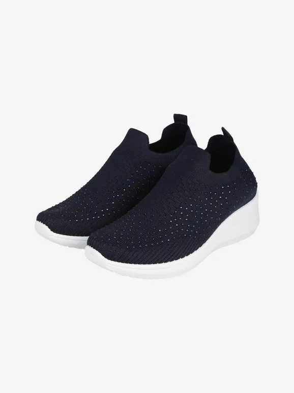 SOLADA ZAPATILLAS SLIPON DE MUJER CON CUñA Y STRASS
