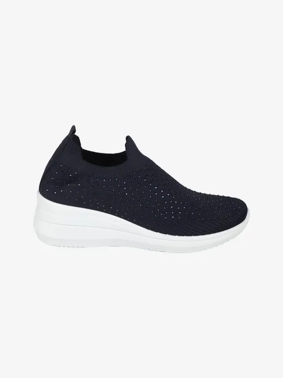 SOLADA ZAPATILLAS SLIPON DE MUJER CON CUñA Y STRASS