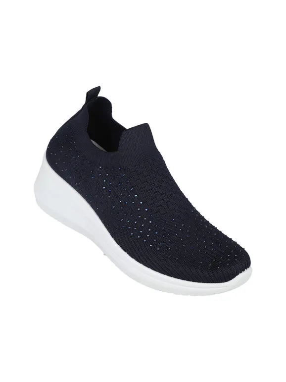 SOLADA ZAPATILLAS SLIPON DE MUJER CON CUñA Y STRASS