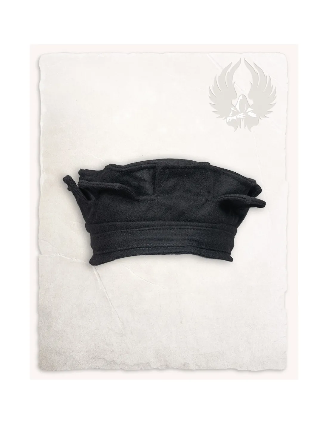 Sombrero almenado medieval negro, ajustable